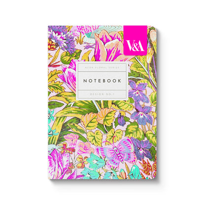 Neon Floral Mawson Tulip A6 Premium Paperback Notebook