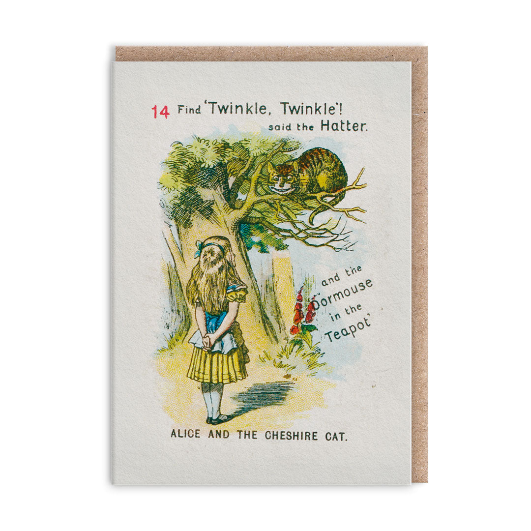 Alice and the Cheshire Cat Mini Greeting Card