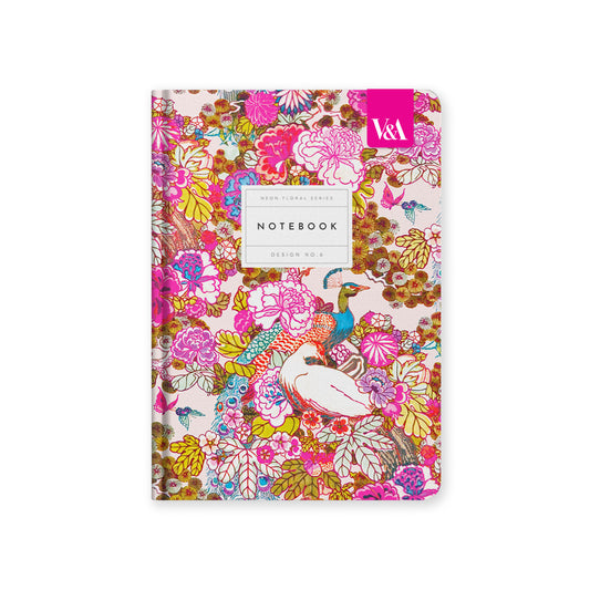 Peacock Floral Premium Hardback A5 Notebook