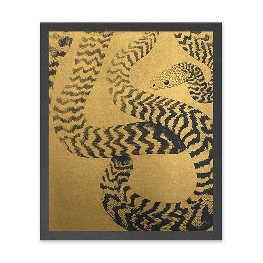 Black & Gold Snake Art Print
