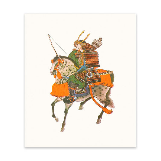Japanese Warrior on Horseback Art Print
