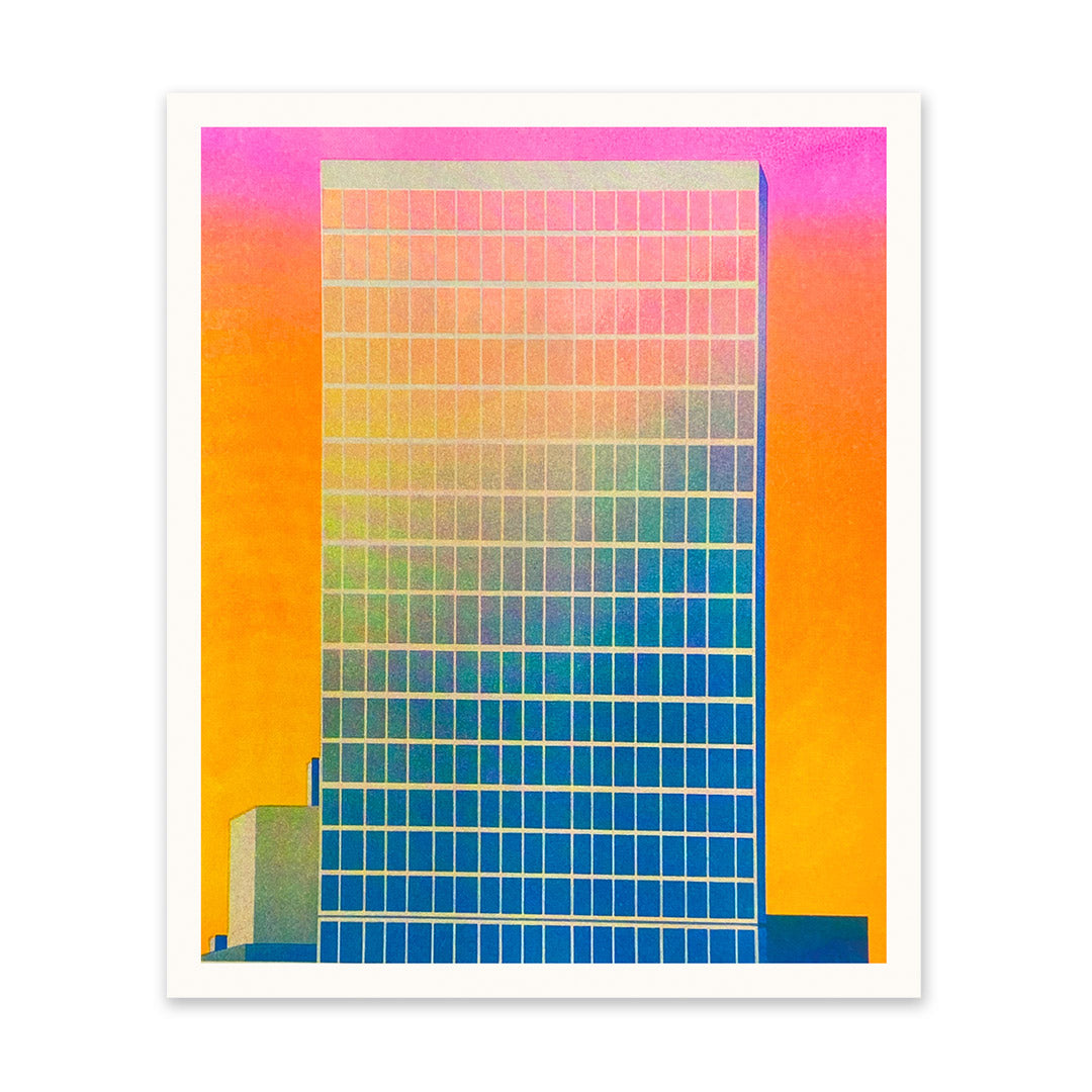 Gradient Tower Block Art Print