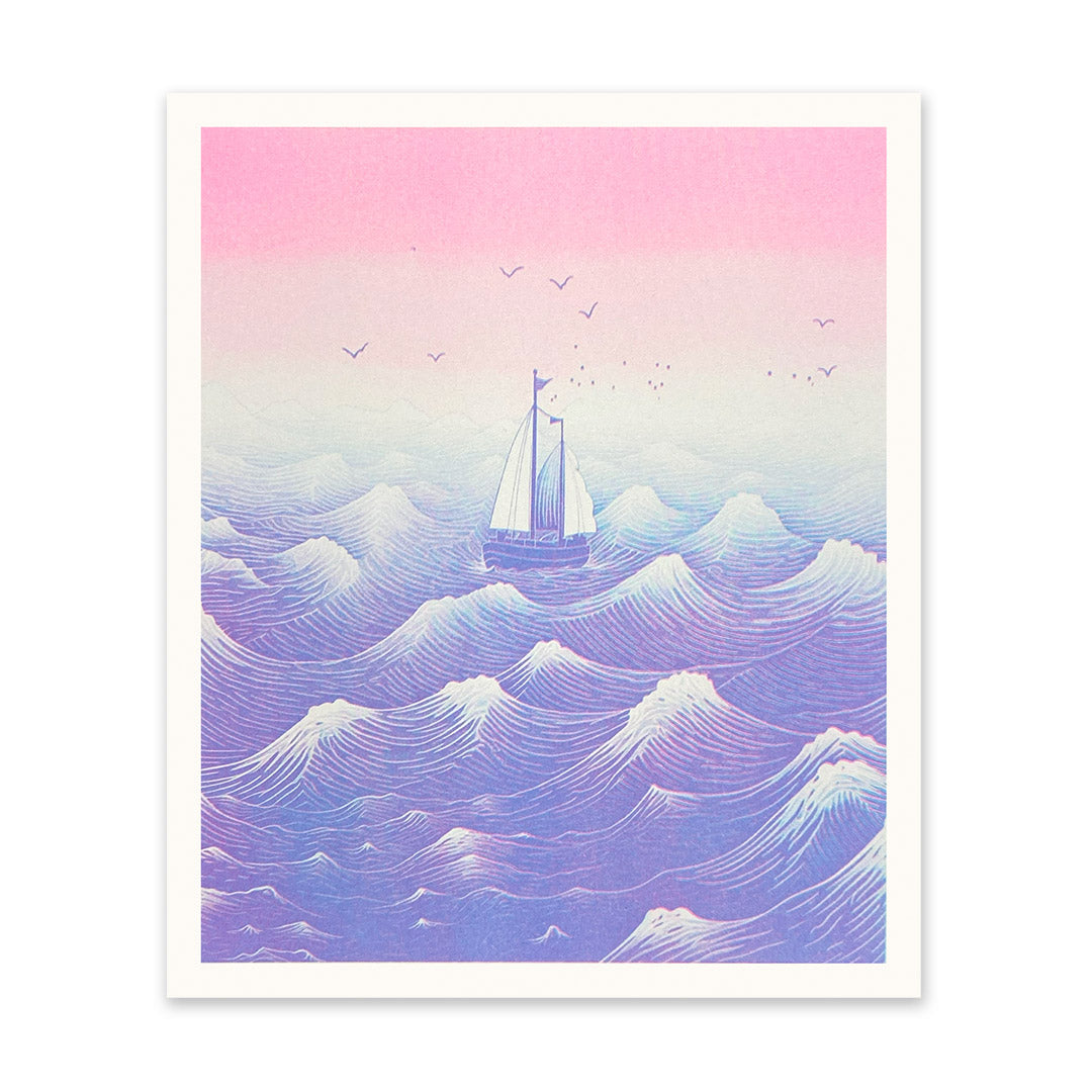 Boats at Sea Art Print