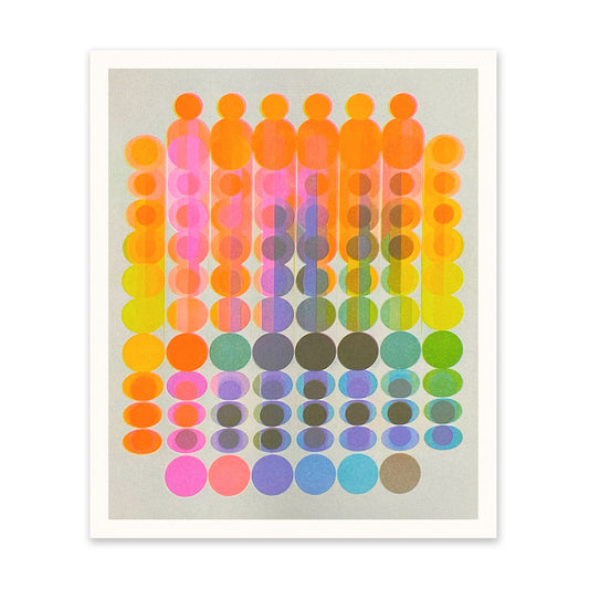 Bright Neon Circles Art Print