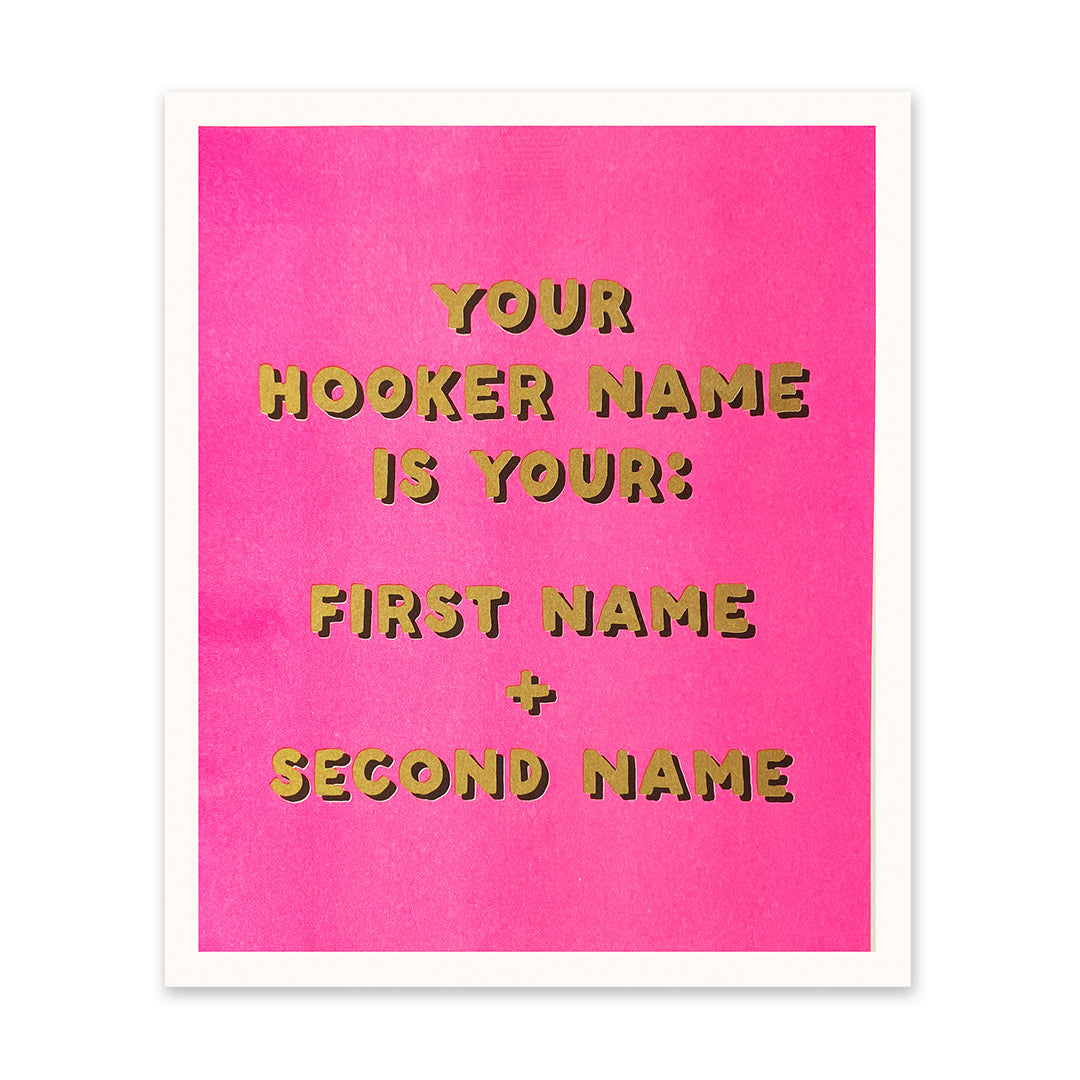 Hooker Name Art Print