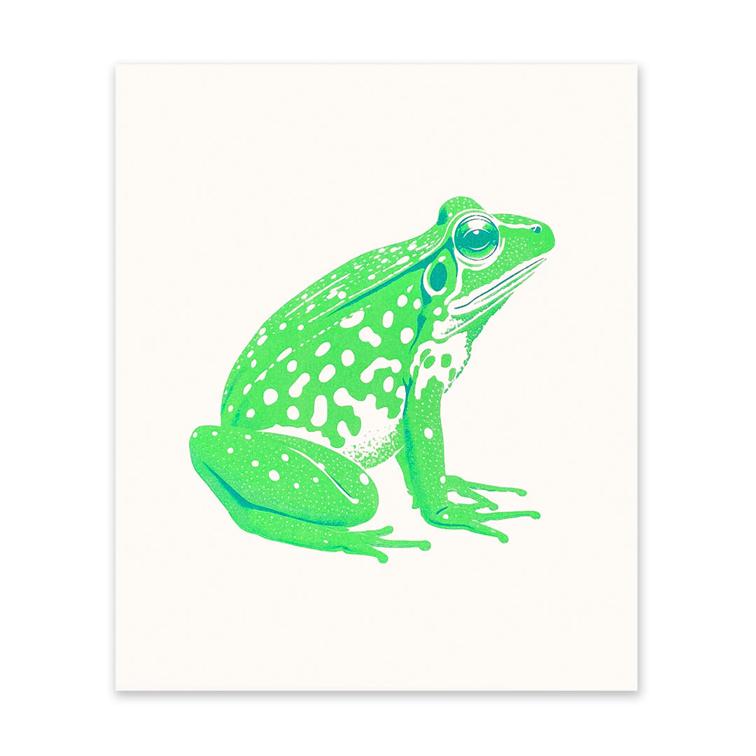 Neon Bullfrog Riso Print (12x10)