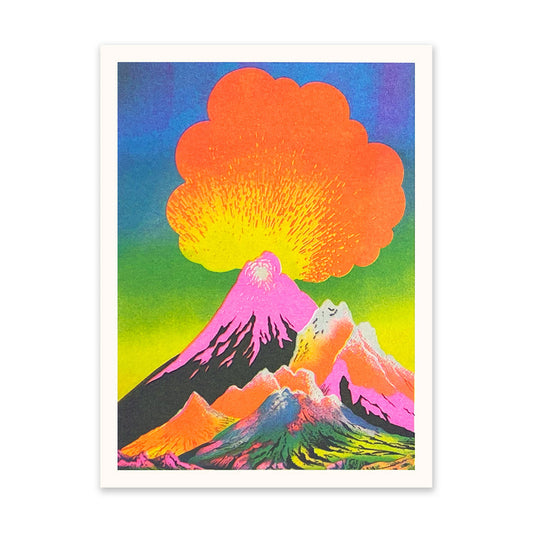 Neon Volcanoes 1 Art Print