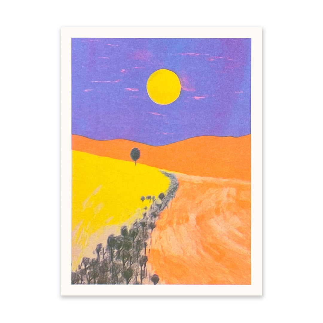 Red Sunset Landscape 3 Art Print