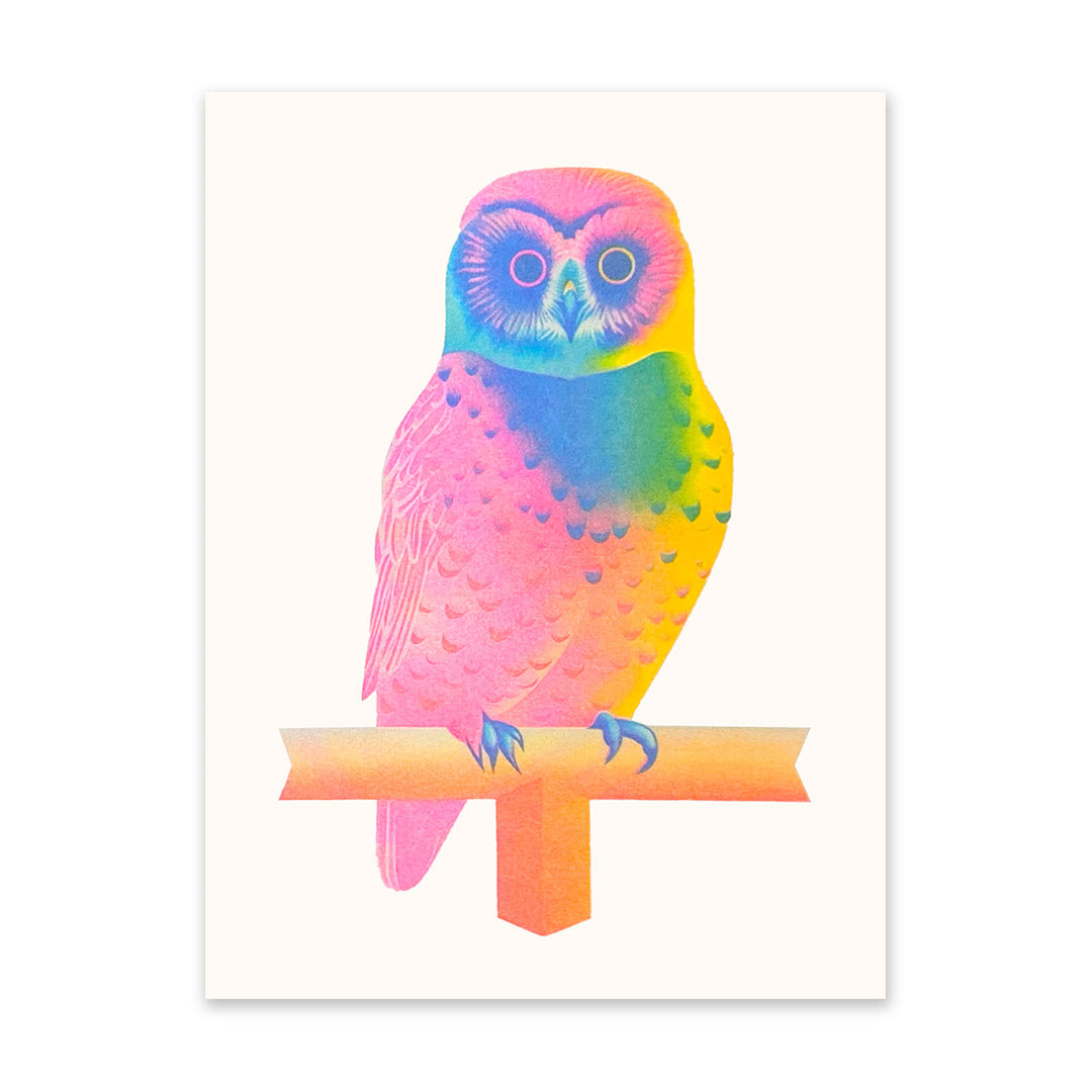 Neon Owl Art Print