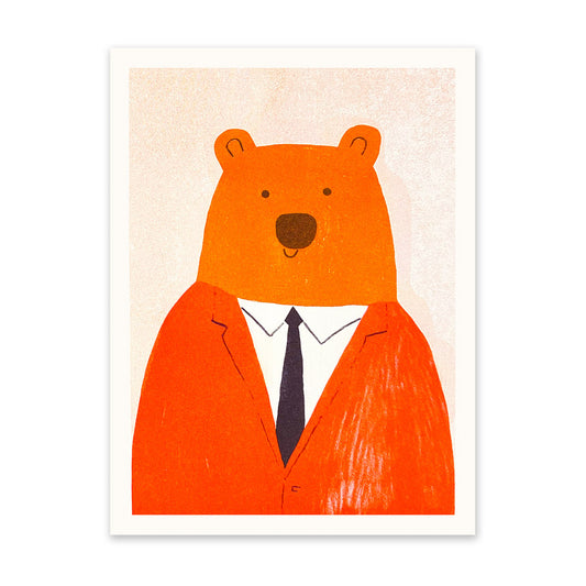 Bear in Suit Art Print