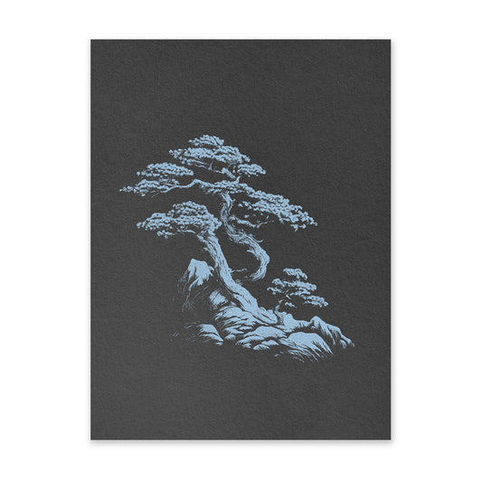 Black & White Bonsai 2 Riso Print (8x6)