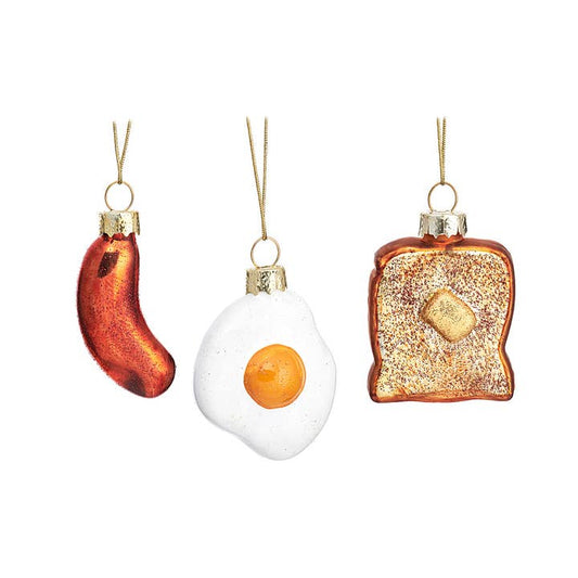 English Breakfast Baubles - Set of 3