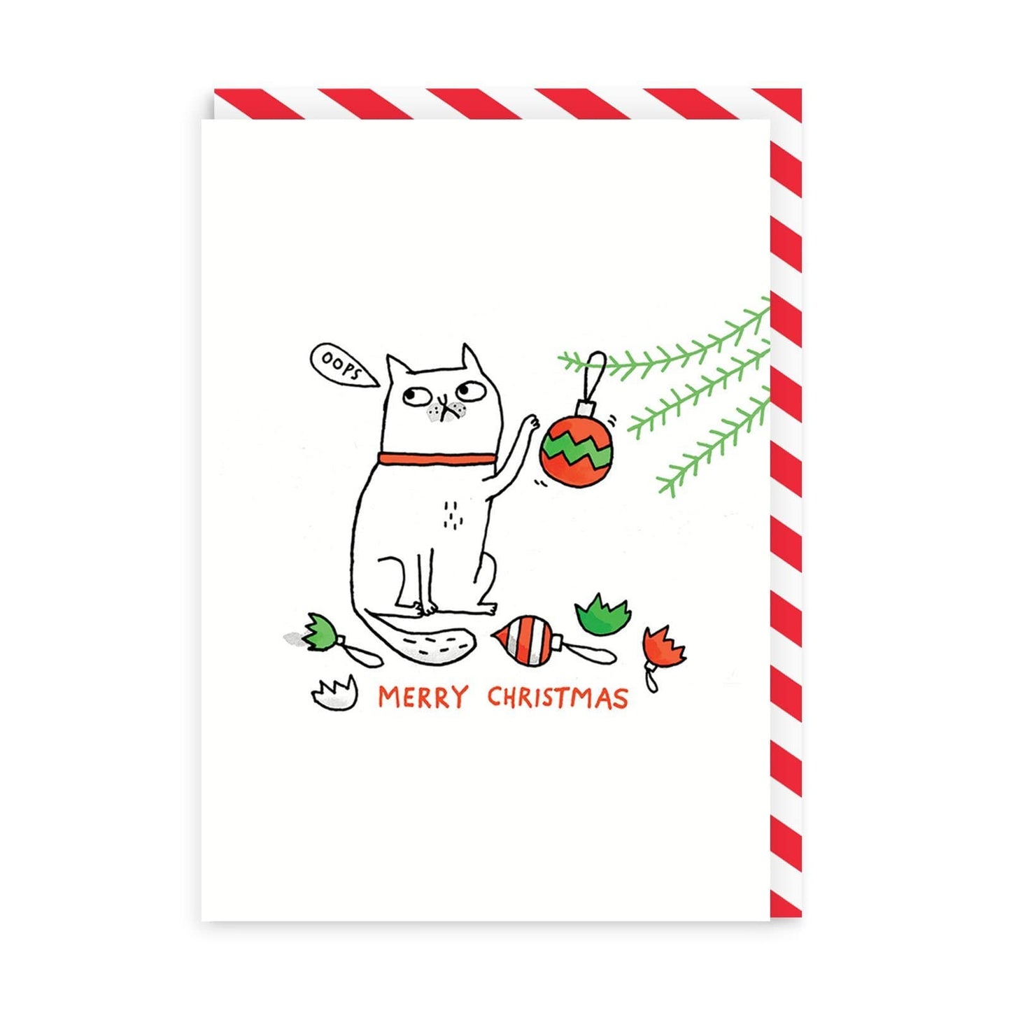 Oops Cat Merry Christmas Card