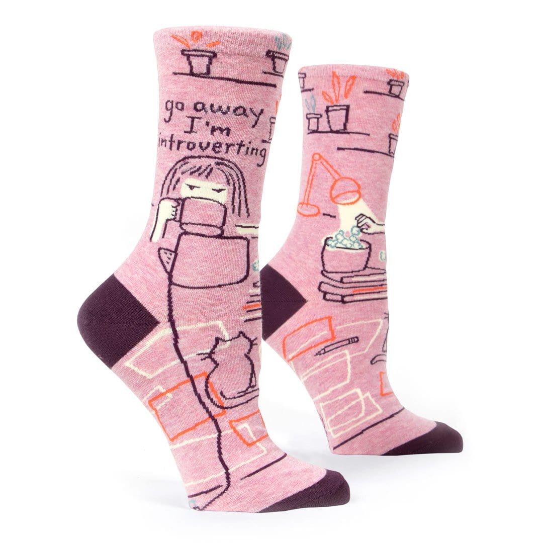 Go Away I'm Introverting Womens Crew Socks