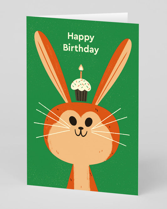 Personalised Happy Birthday Cake Bunny Card