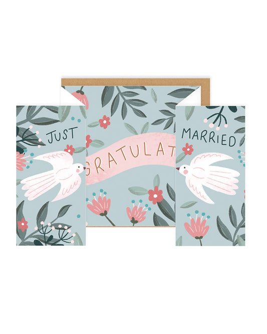 Just Married Concertina Greeting Card