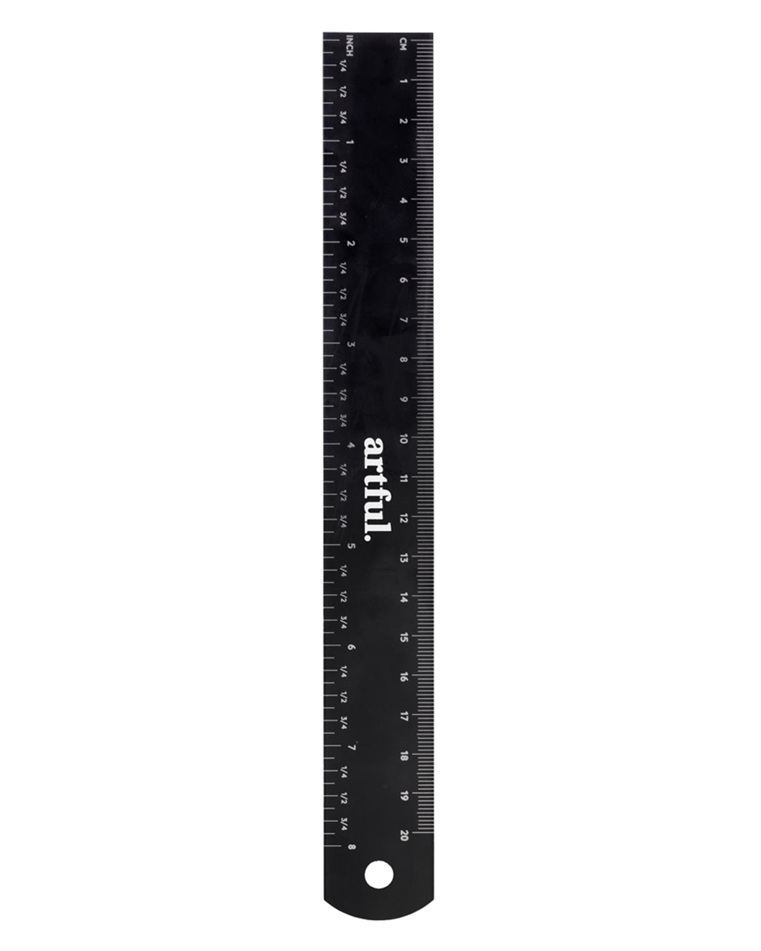Artful Black Metal Ruler 20cm