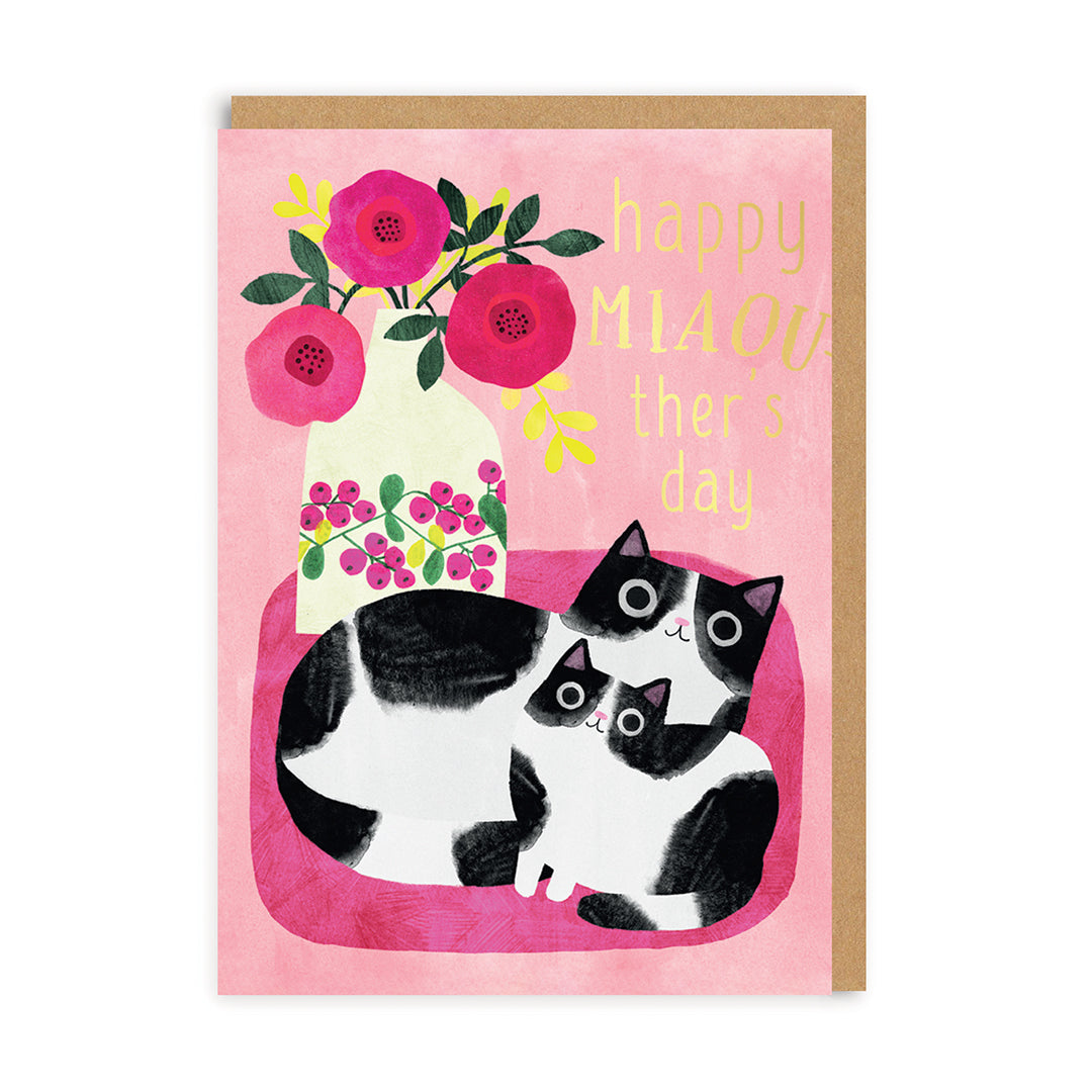 Happy Miaou-thers Day 2 Cats Greeting Card