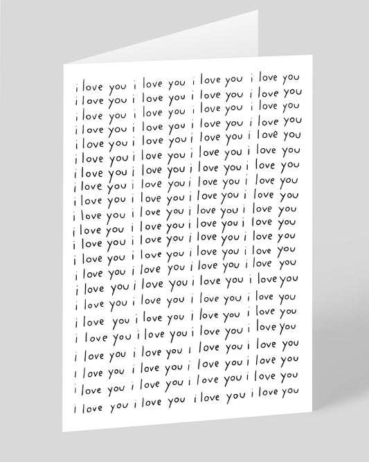 Personalised I Love You Repeat Greeting Card