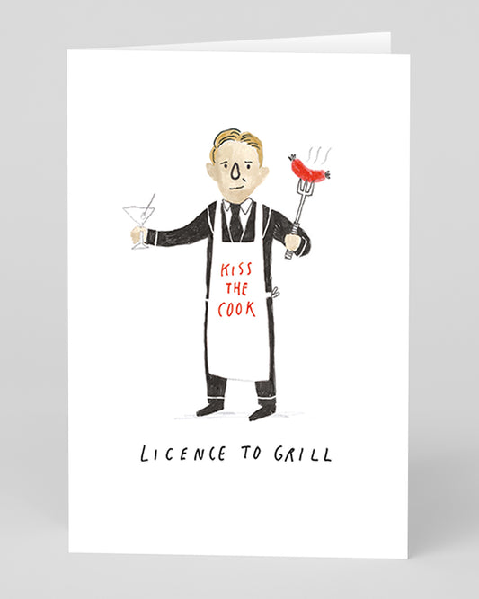 Personalised Licence to Grill Greeting Card