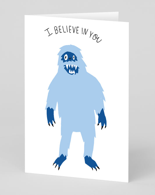 Personalised I Believe In You Yeti Greeting Card