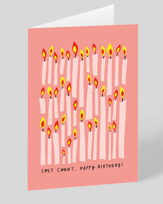 Personalised Lost Count Candles Birthday Card