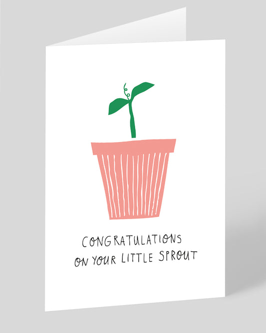 Personalised Little Sprout New Baby Card