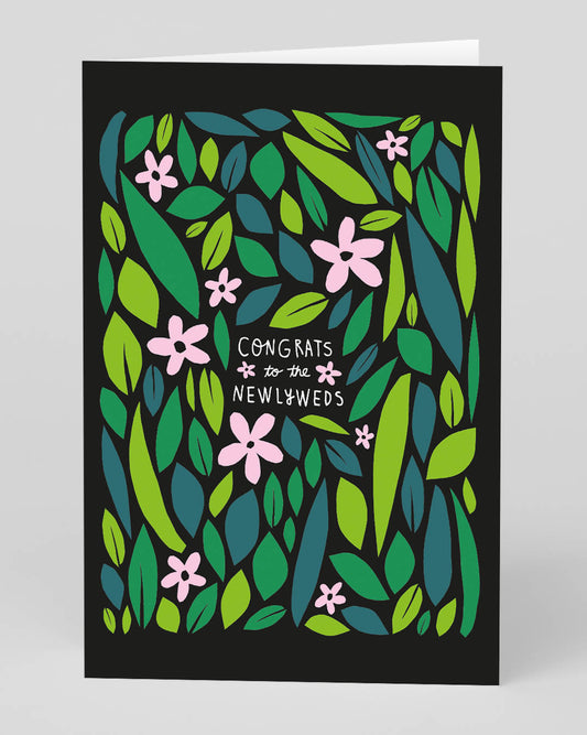 Personalised Wildflowers Newlyweds Greeting Card