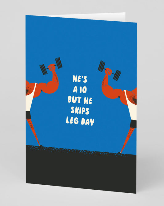 Personalised Skips Leg Day Greeting Card
