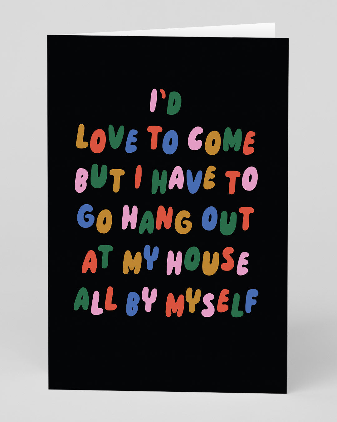 Personalised All By Myself Introvert Greeting Card