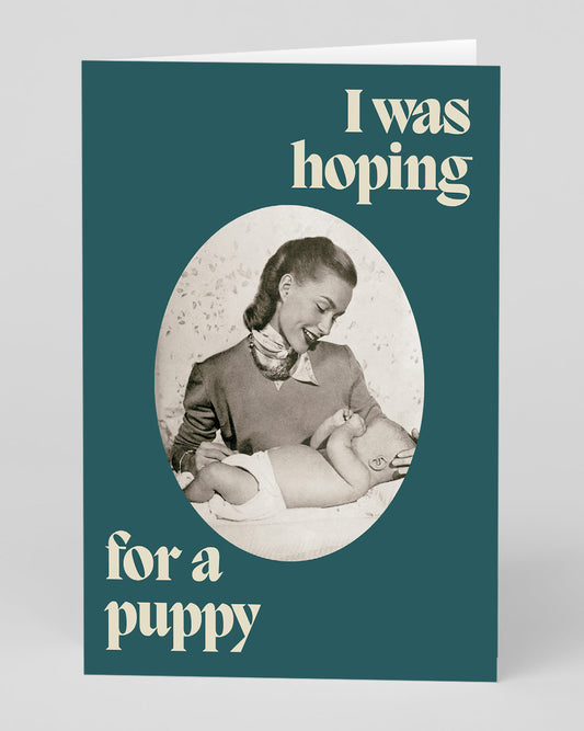 Personalised Hoping For a Puppy New Baby Card
