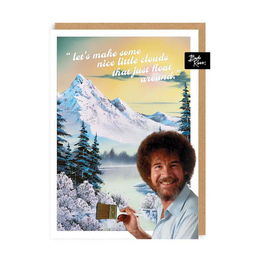 Nice Little Clouds Snowy Mountain Greeting Card