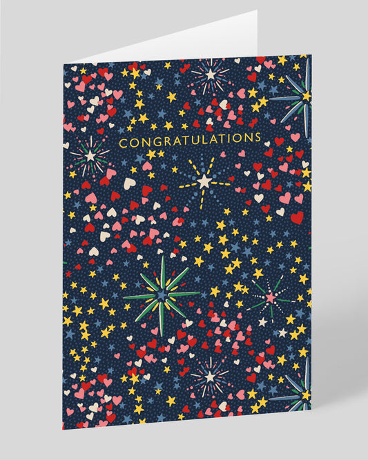 Personalised Fireworks Congratulations Card
