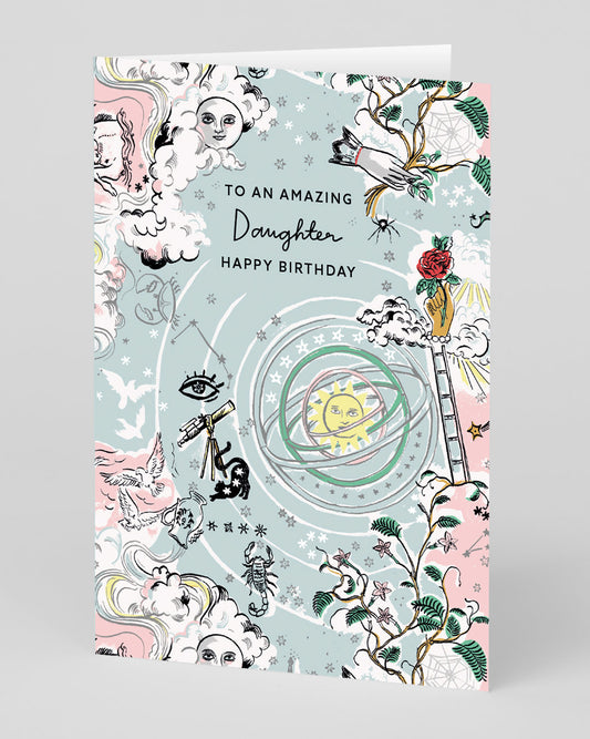 Personalised Celestial Amazing Daughter Birthday Card