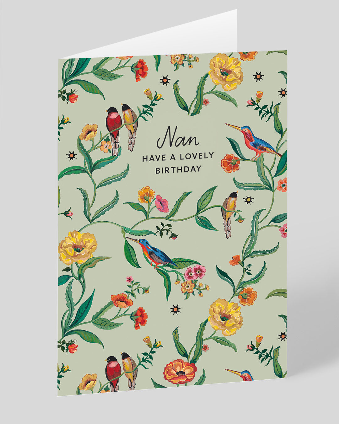 Personalised Summer Birds Nan Lovely Birthday Card