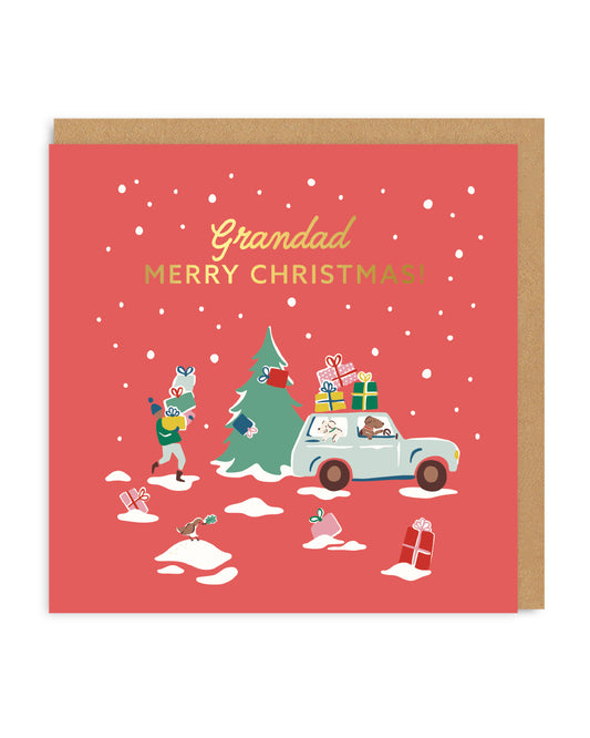 Merry Christmas Grandad Car Christmas Card