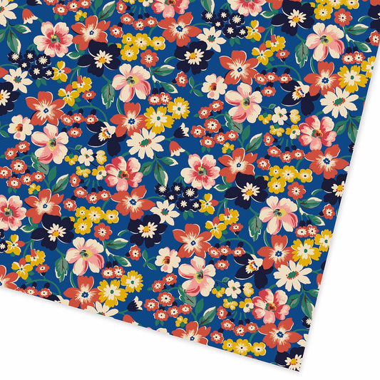 Cath Kidston Autumn Blue Bright Floral Gift Wrapping Paper