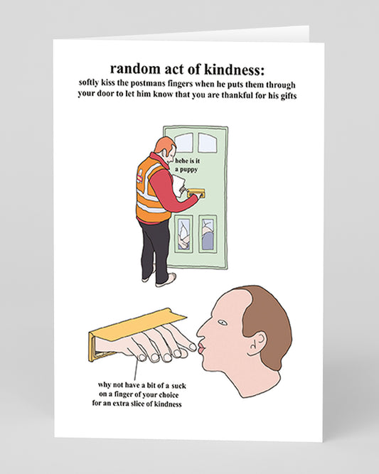 Personalised Random Acts of Kindness Kissing Fingers Greeting Card