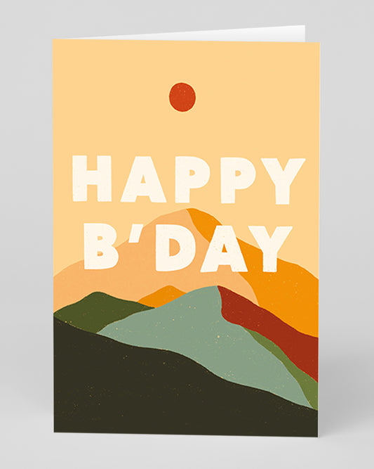 Personalised Sun and Mountains Birthday Card