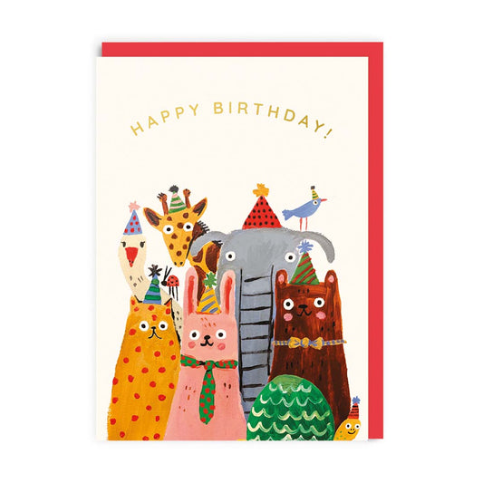 Animals Group Birthday Card