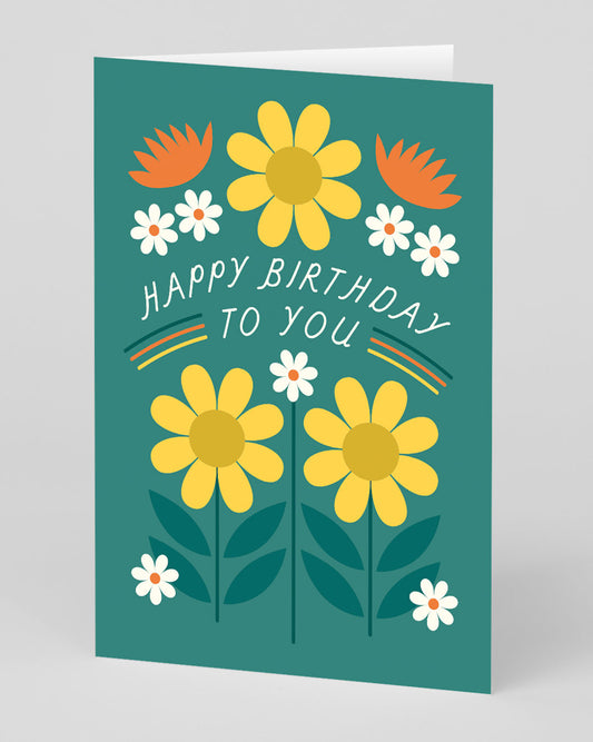 Personalised Happy Birthday To You Floral Birthday Card