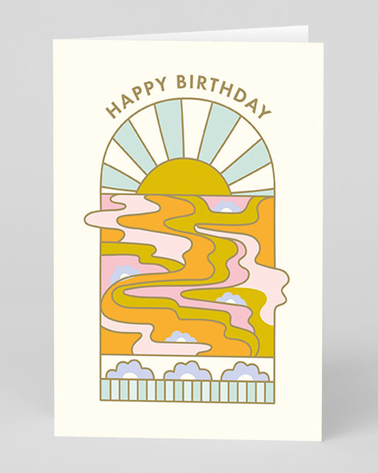 Personalised Sunrise Happy Birthday Card