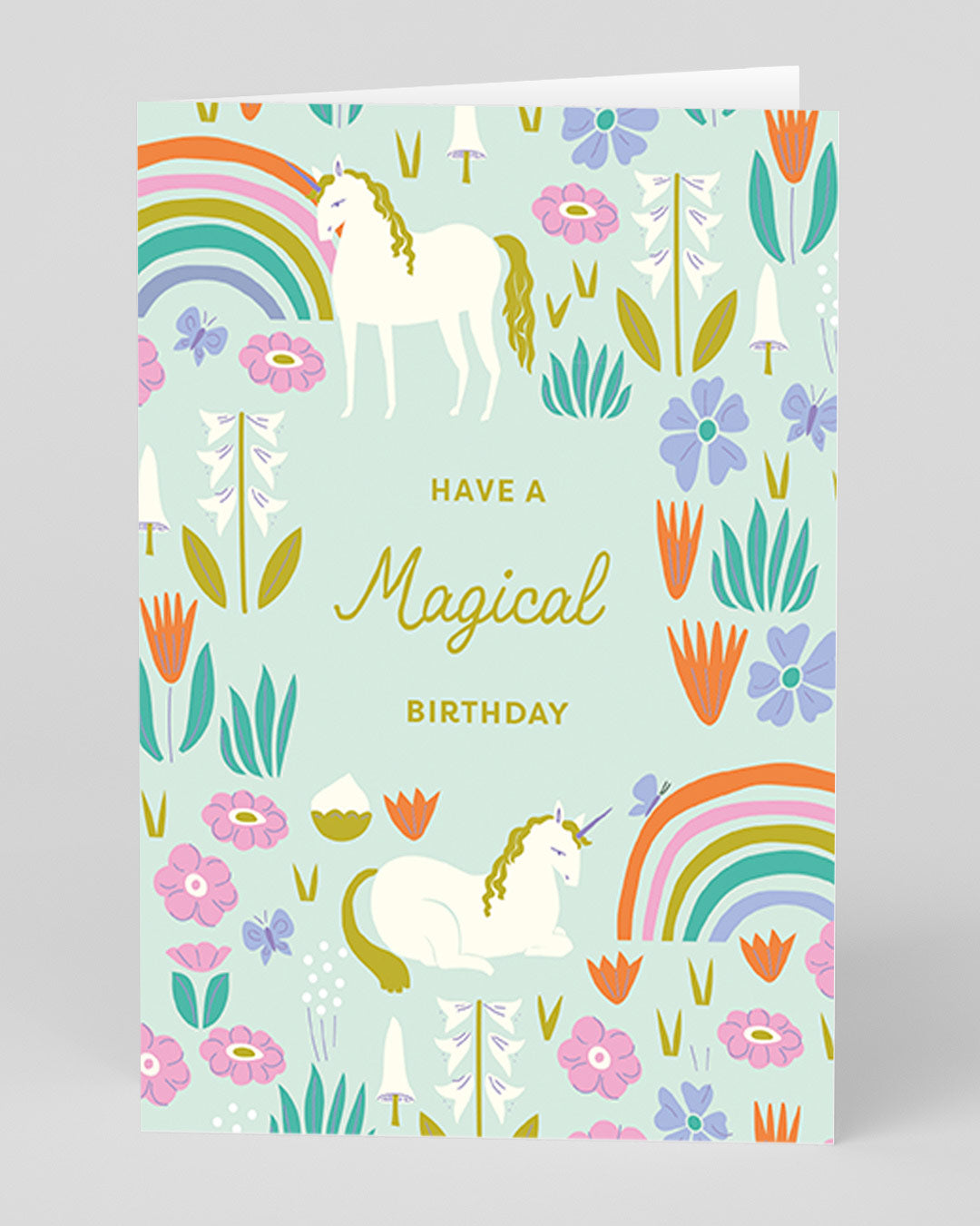 Personalised Rainbows and Unicorns Birthday Card