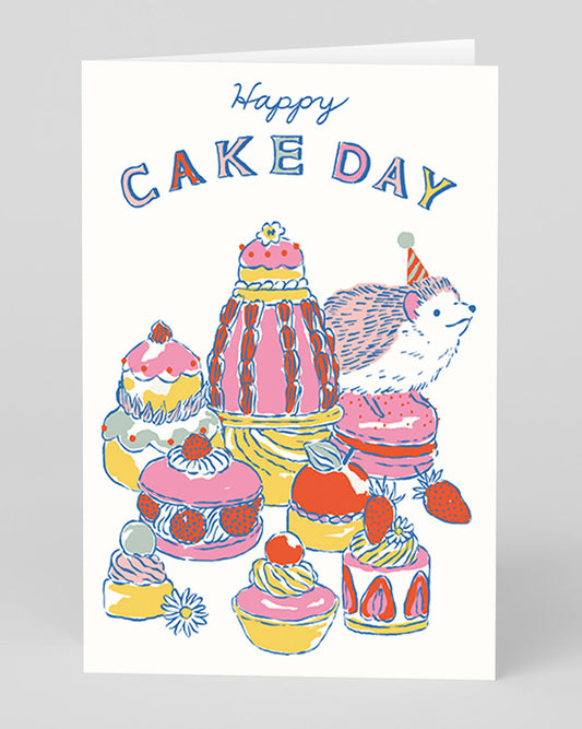 Personalised Hedgehog and Cake Greeting Card