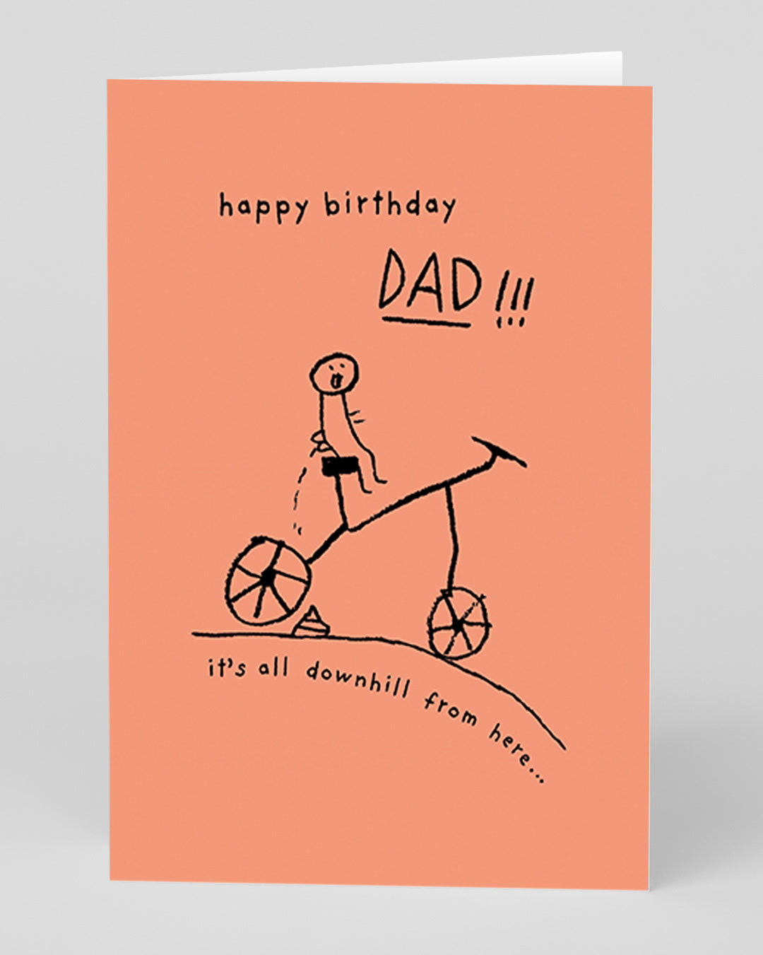 Personalised Dad It's All Downhill From Here Birthday Card