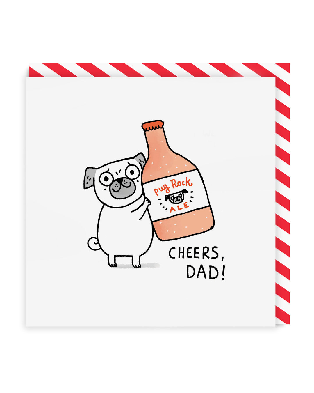 Dad Cheers Pug Square Greeting Card