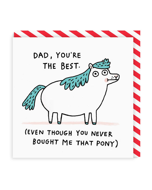 Dad Pony Square Greeting Card