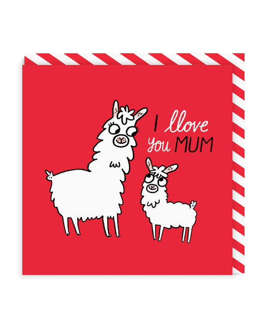 Llove You Mum Square Greeting Card