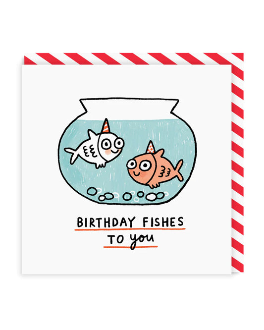 Birthday Fishes To You Square Greeting Card
