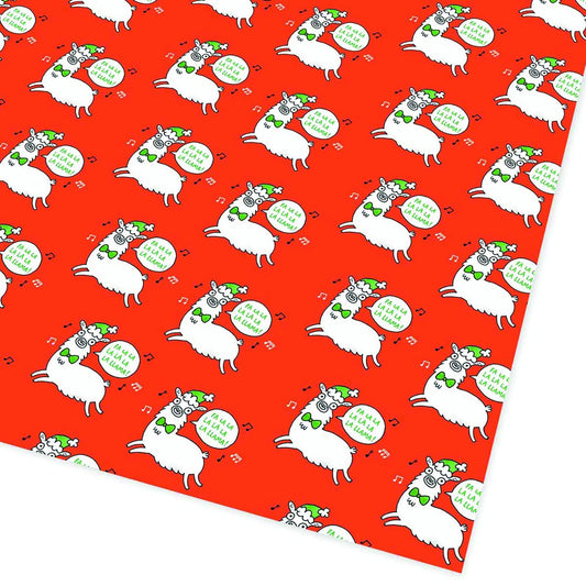 Fa La La Llama Christmas Gift Wrap